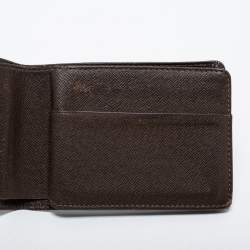 Pre Owned Louis Vuitton Brown Taiga Leather Slender Bifold Wallet