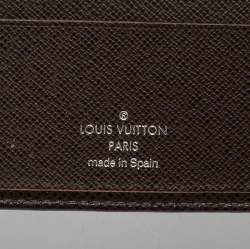 Pre Owned Louis Vuitton Brown Taiga Leather Slender Bifold Wallet