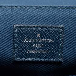 Pre Owned Louis Vuitton Blue Taiga Leather Roman PM Messenger Bag
