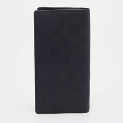 Pre Owned Louis Vuitton Black Damier Infini Leather Brazza Wallet