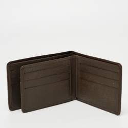 Louis Vuitton Brown Leather Bifold Compact Wallet