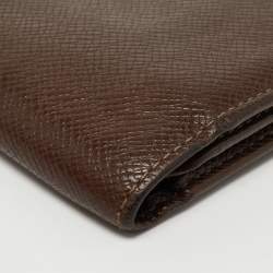 Louis Vuitton Brown Leather Bifold Compact Wallet