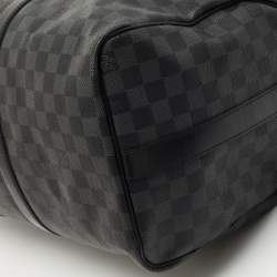 Louis Vuitton Damier Graphite Canvas and Leather Keepall Bandouliere 45 Bag