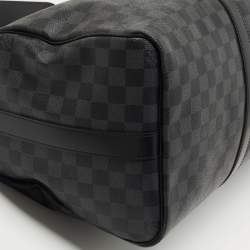 Louis Vuitton Damier Graphite Canvas and Leather Keepall Bandouliere 45 Bag