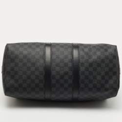Louis Vuitton Damier Graphite Canvas and Leather Keepall Bandouliere 45 Bag