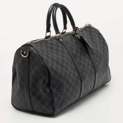 Louis Vuitton Damier Graphite Canvas and Leather Keepall Bandouliere 45 Bag