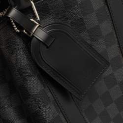 Louis Vuitton Damier Graphite Canvas and Leather Keepall Bandouliere 45 Bag