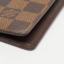 Pre Owned Louis Vuitton Damier Ebene Canvas Marco Wallet