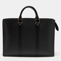 Louis Vuitton Black Taiga Leather Lozan Briefcase