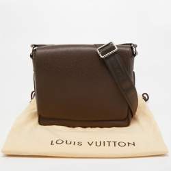 Pre Owned Louis Vuitton Brown Taiga Leather Roman PM Bag