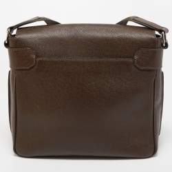 Pre Owned Louis Vuitton Brown Taiga Leather Roman PM Bag