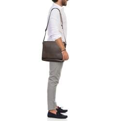 Louis Vuitton Dark Brown Taiga Leather Roman PM Bag For Sale at 1stDibs