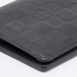 Pre Owned Louis Vuitton Black Damier Infini Leather Brazza Wallet