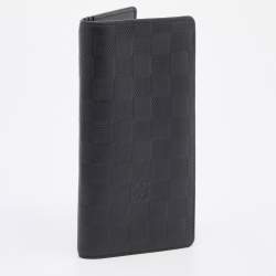 Pre Owned Louis Vuitton Black Damier Infini Leather Brazza Wallet