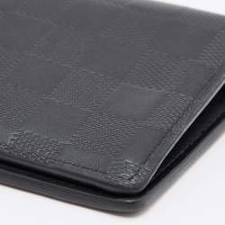 Pre Owned Louis Vuitton Black Damier Infini Leather Brazza Wallet