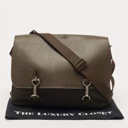 Louis Vuitton Black/Green Taiga Leather Dersou Messenger Bag
