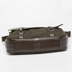 Pre Owned Louis Vuitton Brown/Green Taiga Leather Dersou Messenger Bag