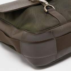 Pre Owned Louis Vuitton Brown/Green Taiga Leather Dersou Messenger Bag