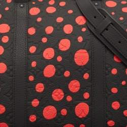 Louis Vuitton X Yayoi Kusama Black/Red Monogram Empreinte Leather Keepall 50 Bandouliere Bag