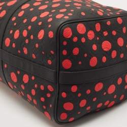 Louis Vuitton X Yayoi Kusama Black/Red Monogram Empreinte Leather Keepall 50 Bandouliere Bag