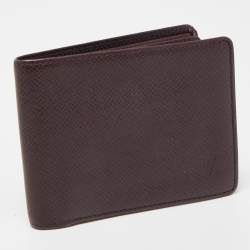 Louis Vuitton Burgundy Taiga Leather Bifold Wallet