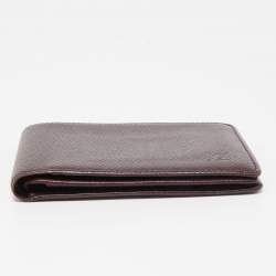Louis Vuitton Burgundy Taiga Leather Bifold Wallet