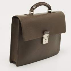 Pre Owned Louis Vuitton Brown Taiga Leather Robusto 1 Compartment Briefcase