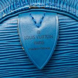 Louis Vuitton Blue Toledo Epi Leather Keepall 50 Bag