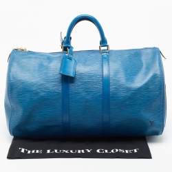 Louis Vuitton Blue Toledo Epi Leather Keepall 50 Bag