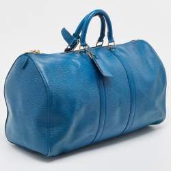 Louis Vuitton Blue Toledo Epi Leather Keepall 50 Bag