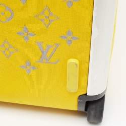 Louis Vuitton Yellow Monogram Knit Horizon Soft Duffle 55 Rolling Luggage