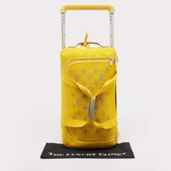 Louis Vuitton Yellow Monogram Knit Horizon Soft Duffle 55 Rolling Luggage