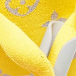 Louis Vuitton Yellow Monogram Knit Horizon Soft Duffle 55 Rolling Luggage