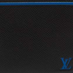 Louis Vuitton Black/Blue Taiga Leather Multiple Wallet