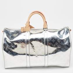 Pre Owned Louis Vuitton Silver Monogram Miroir Keepall Bandouliere 50 Bag
