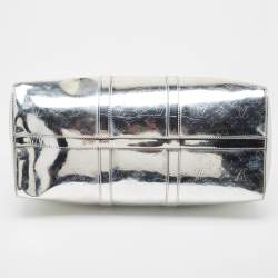 Pre Owned Louis Vuitton Silver Monogram Miroir Keepall Bandouliere 50 Bag