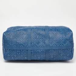 Louis Vuitton Blue Washed Monogram Empreinte Leather Keepall Bandoulière 50 Bag