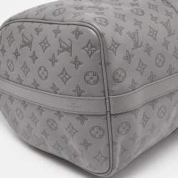 Louis Vuitton Anthracite Grey Monogram Shadow Leather Keepall Bandoulière 50 Bag