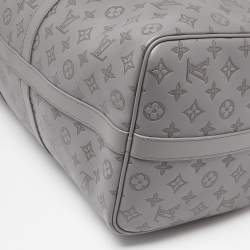 Louis Vuitton Anthracite Grey Monogram Shadow Leather Keepall Bandoulière 50 Bag