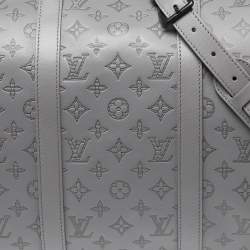 Louis Vuitton Anthracite Grey Monogram Shadow Leather Keepall Bandoulière 50 Bag