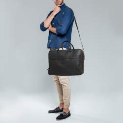 Louis Vuitton Black Taiga Leather Documents Briefcase Bag