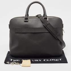 Louis Vuitton Black Taiga Leather Documents Briefcase Bag