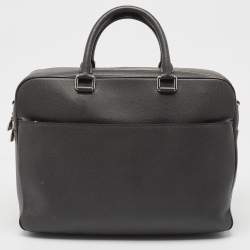 Louis Vuitton Black Taiga Leather Documents Briefcase Bag