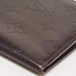 Louis Vuitton Cafe Brown Leather Monogram Glazed Compact Wallet 