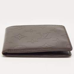Louis Vuitton Cafe Brown Leather Monogram Glazed Compact Wallet 