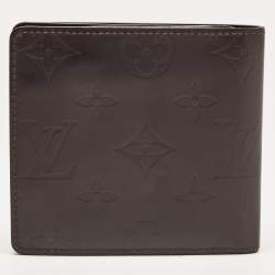 Louis Vuitton Cafe Brown Leather Monogram Glazed Compact Wallet 
