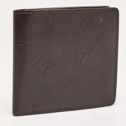 Louis Vuitton Cafe Brown Leather Monogram Glazed Compact Wallet 