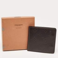 Louis Vuitton Cafe Brown Leather Monogram Glazed Compact Wallet 