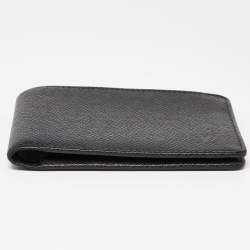 Pre Owned Louis Vuitton Black Taiga Leather Bifold Wallet