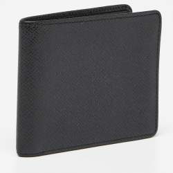 Pre Owned Louis Vuitton Black Taiga Leather Bifold Wallet